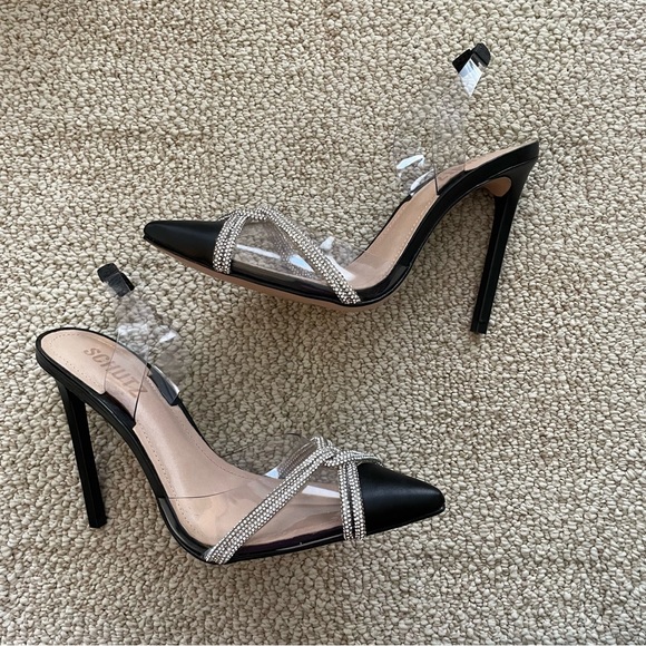 NWT Schutz Julie Slingback Heels Vinyl / Napa Leather Women’s size 6.5 - Picture 4 of 12